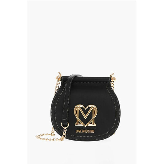 Moschino LOVE Faux Leather Bag with Chain Shoulder Strap and Golden L