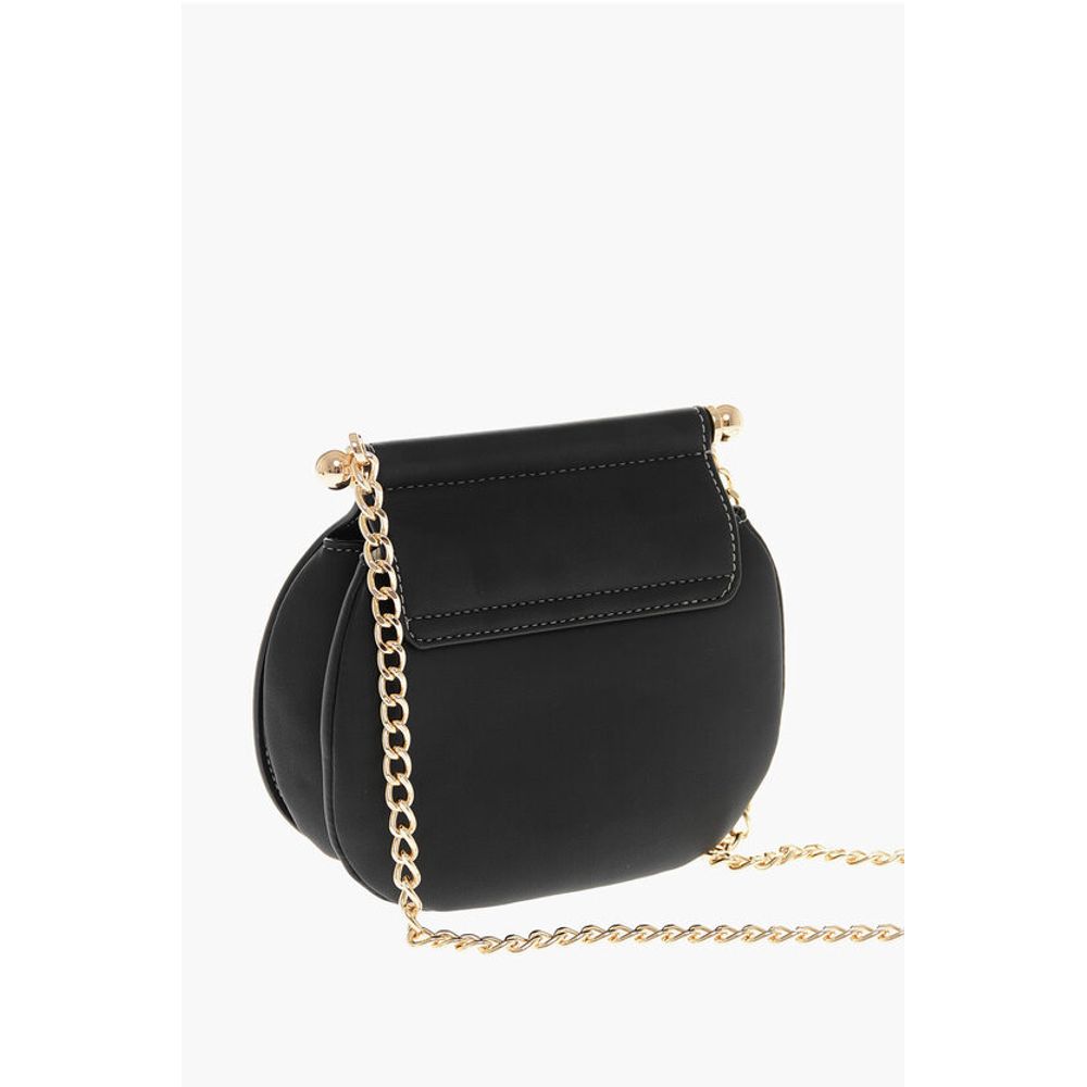 Moschino LOVE Faux Leather Bag with Chain Shoulder Strap and Golden L