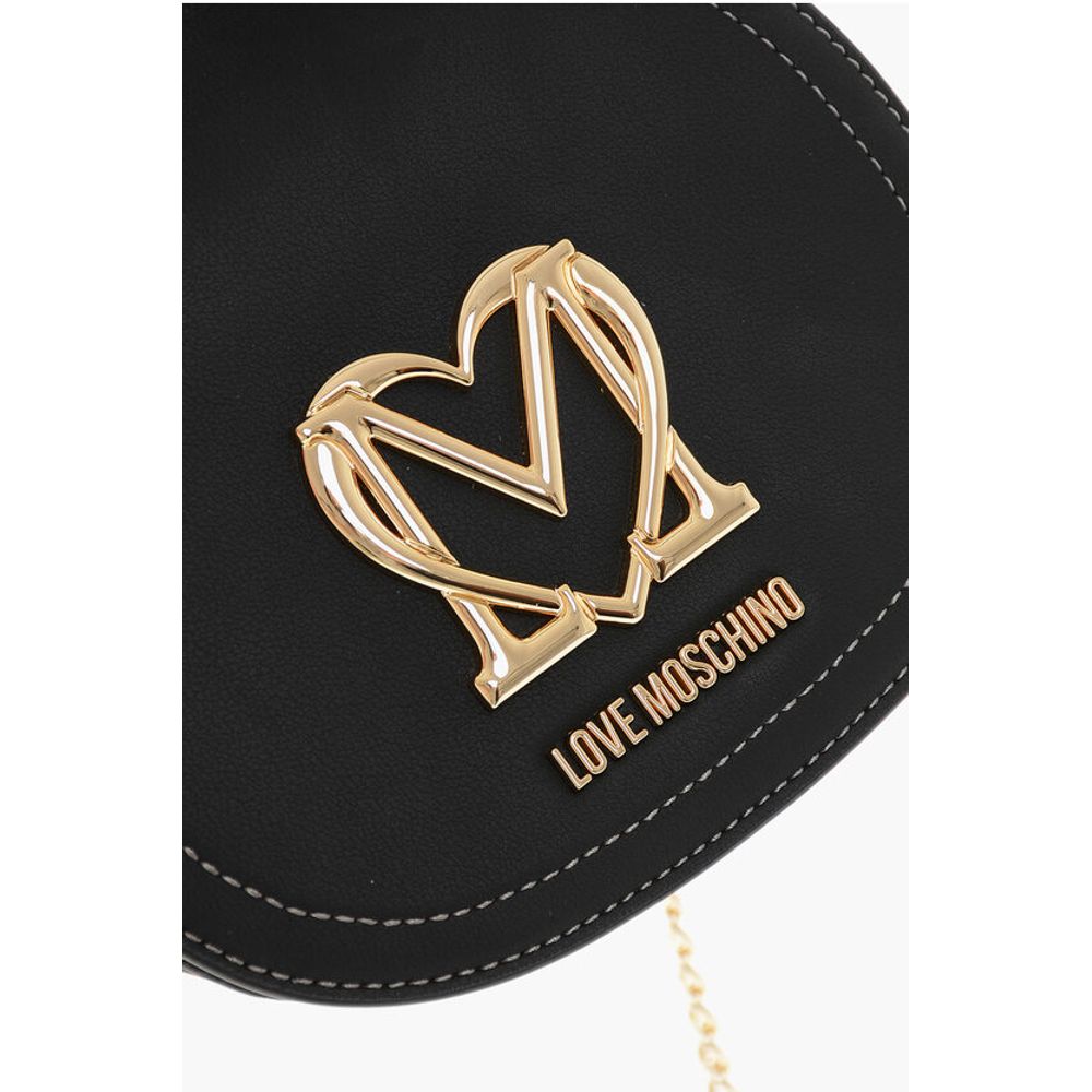 Moschino LOVE Faux Leather Bag with Chain Shoulder Strap and Golden L