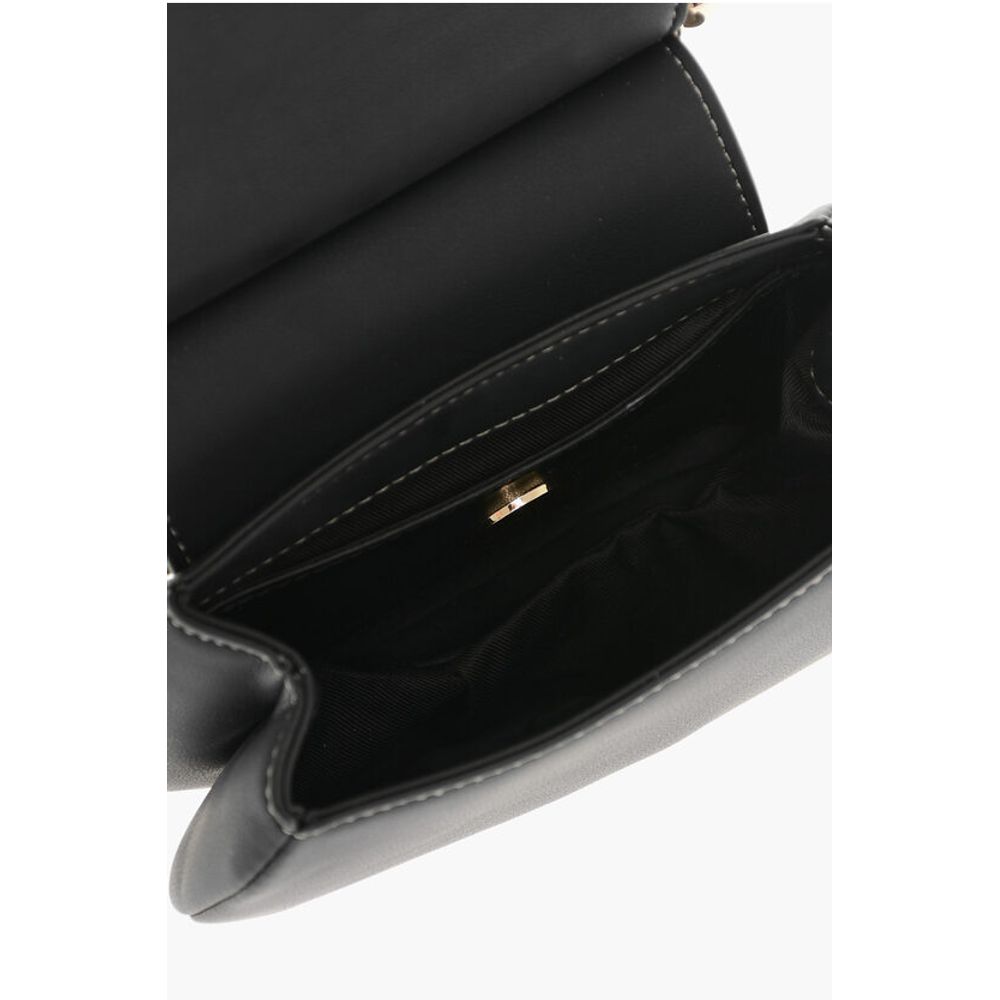 Moschino LOVE Faux Leather Bag with Chain Shoulder Strap and Golden L
