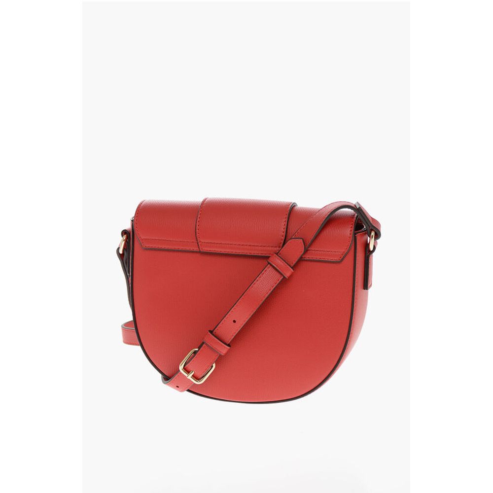 Moschino LOVE Faux Leather Crossbody Bag with Double Metal Heart
