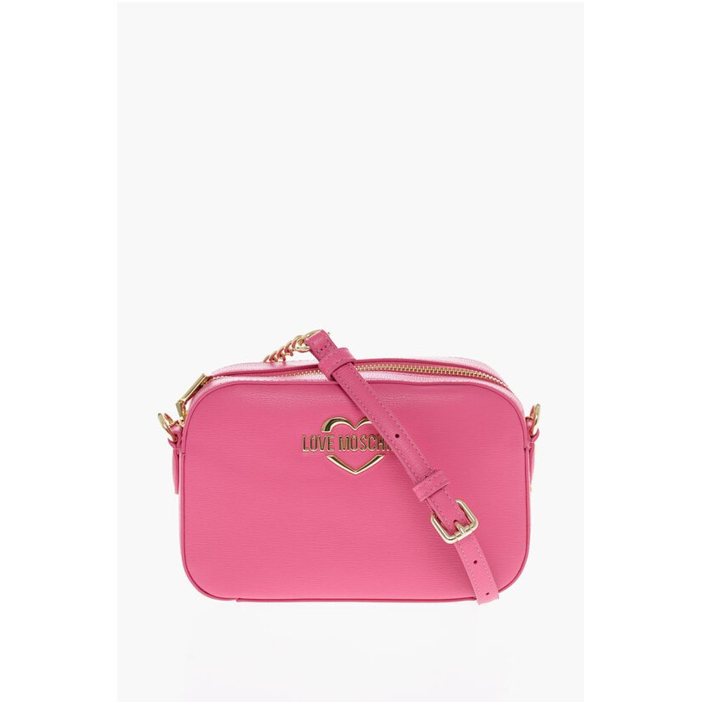 Moschino LOVE Faux Leather Crossbody Bag with Golden Details