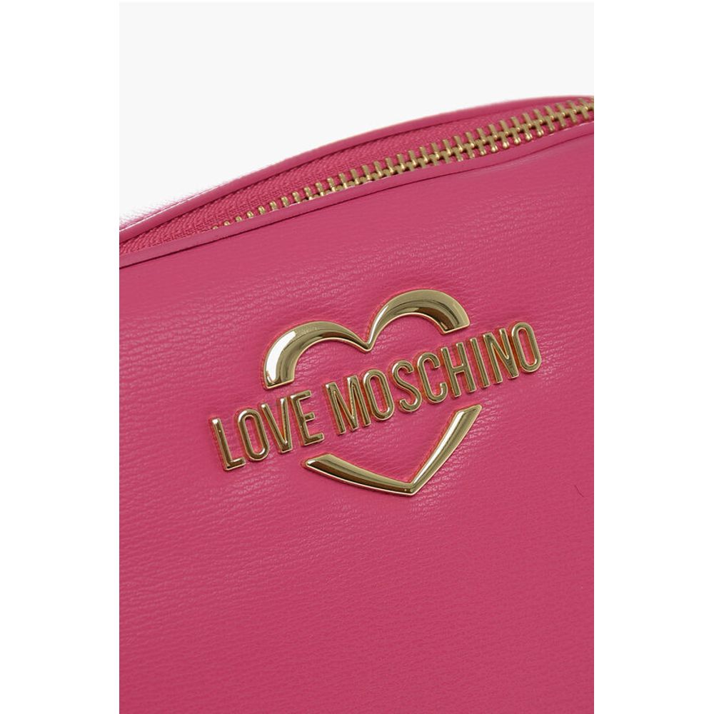 Moschino LOVE Faux Leather Crossbody Bag with Golden Details