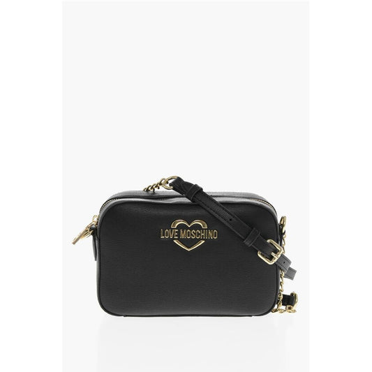 Moschino LOVE Faux Leather Crossbody Bag with Golden Details
