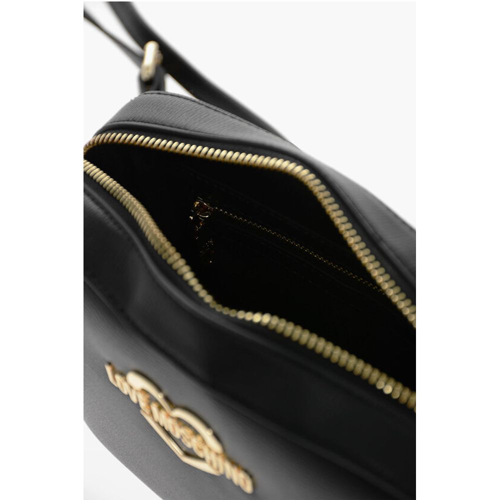 Moschino LOVE Faux Leather Crossbody Bag with Golden Details