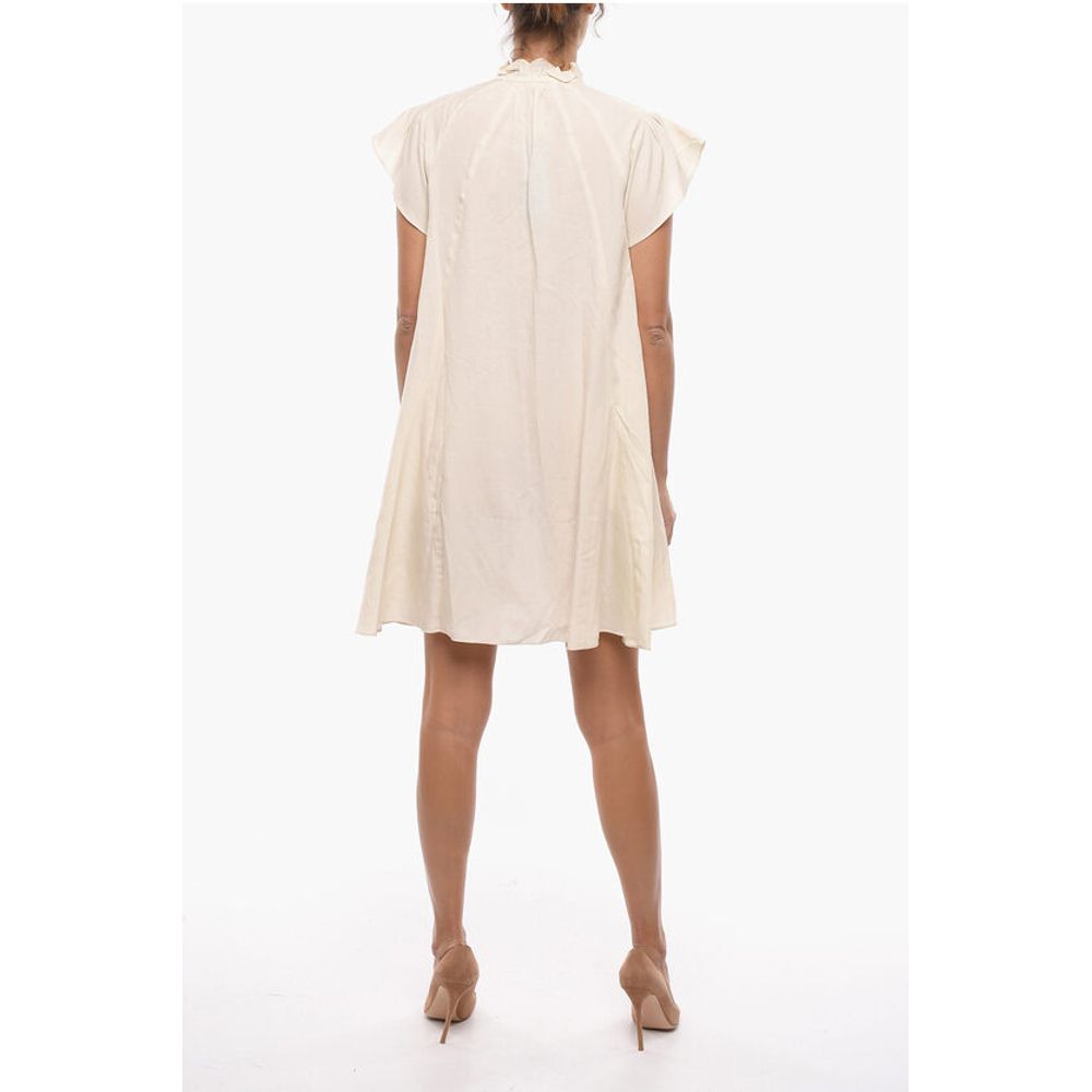 Samsoe Samsoe Flared KAROOKH Dress with Short Raglan Sleeve and Ruffle Col