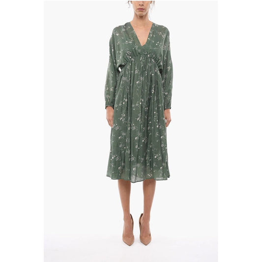 Samsoe Samsoe Floral-Motif GERTRUD Maxi Empire Dress with Puff Sleeve