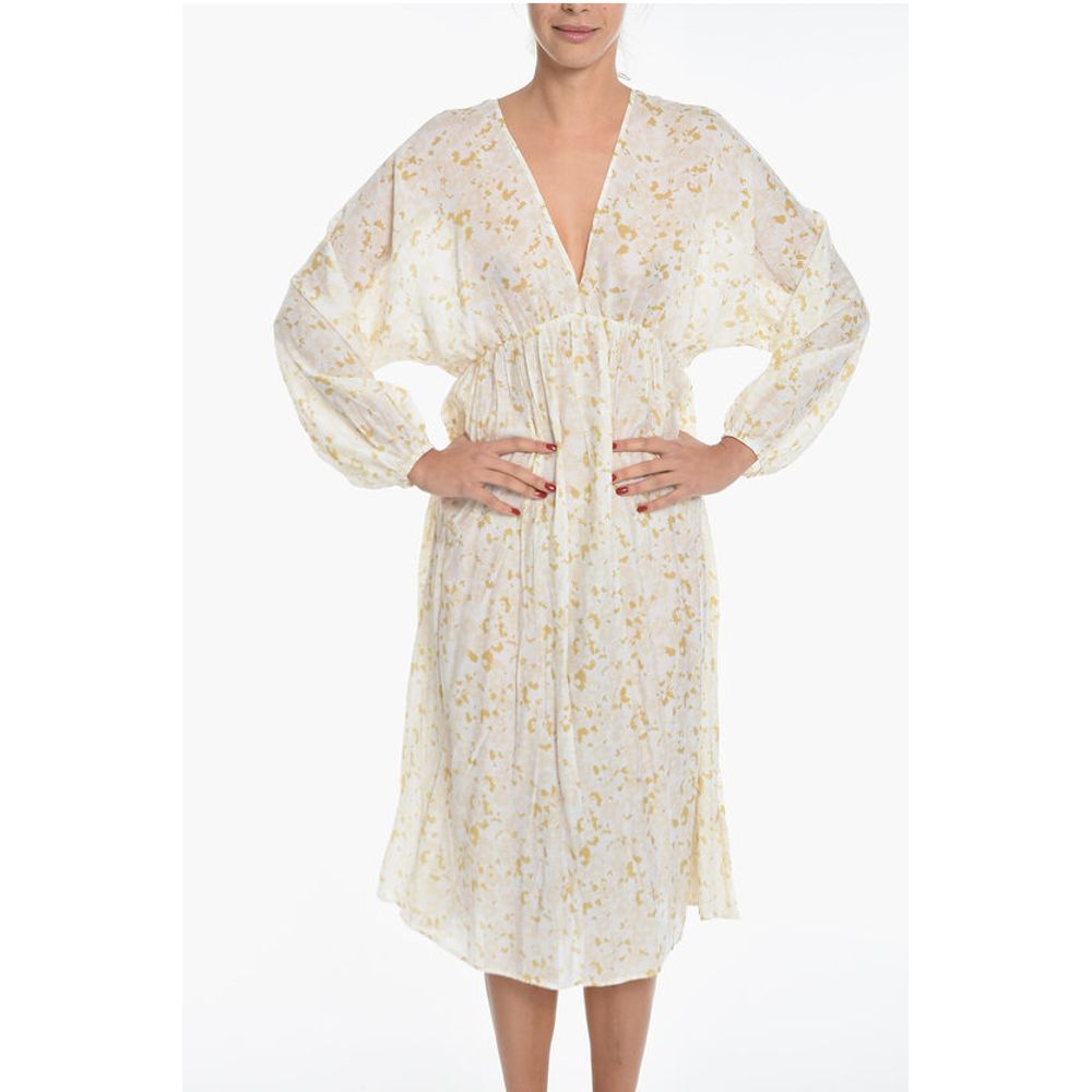 Samsoe Samsoe Flared GERTRUD Empire Maxi Dress with Puff Sleeve