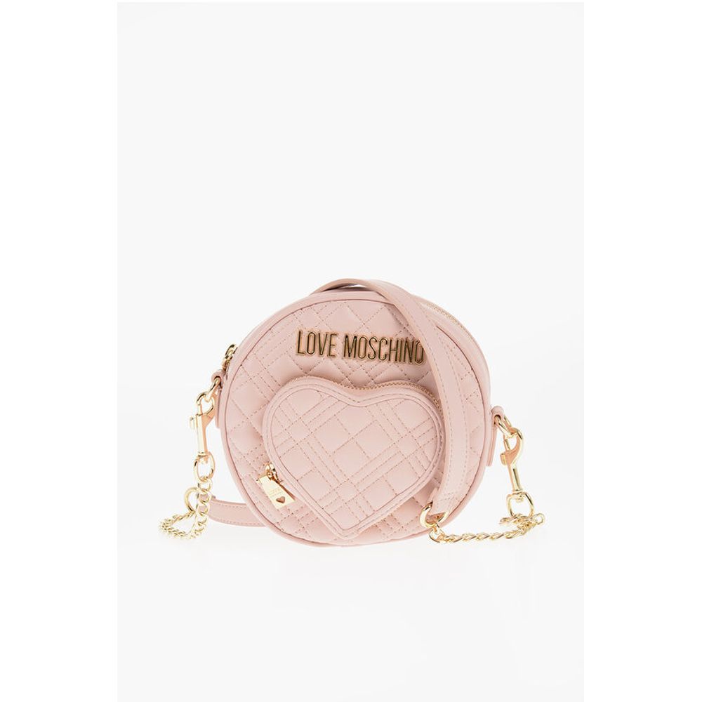 Moschino LOVE Round Crossbody Bag with Heart-Shaped Pocket