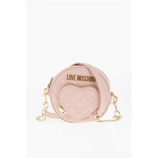 Moschino LOVE Round Crossbody Bag with Heart-Shaped Pocket