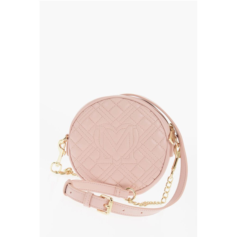 Moschino LOVE Round Crossbody Bag with Heart-Shaped Pocket