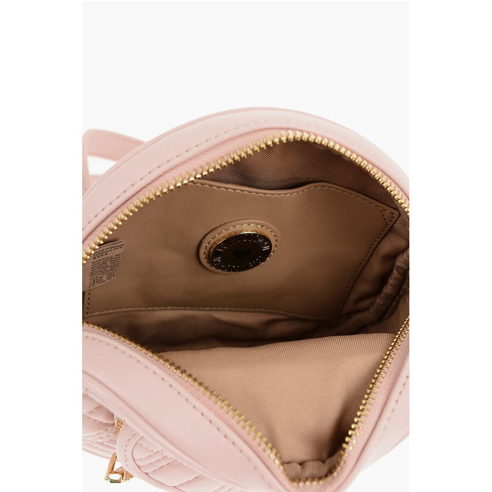 Moschino LOVE Round Crossbody Bag with Heart-Shaped Pocket