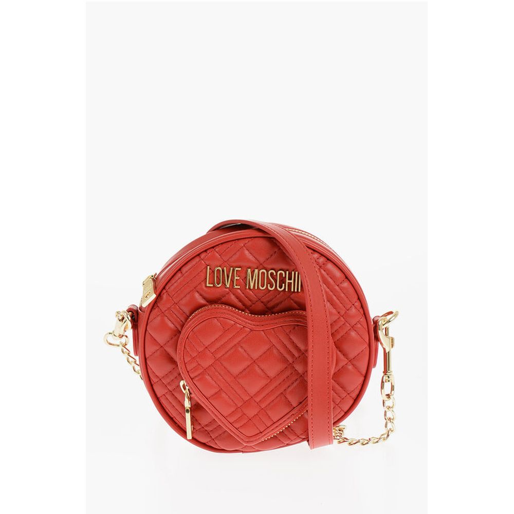 Moschino LOVE Round Crossbody Bag with Heart-Shaped Pocket