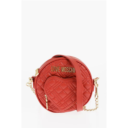 Moschino LOVE Round Crossbody Bag with Heart-Shaped Pocket