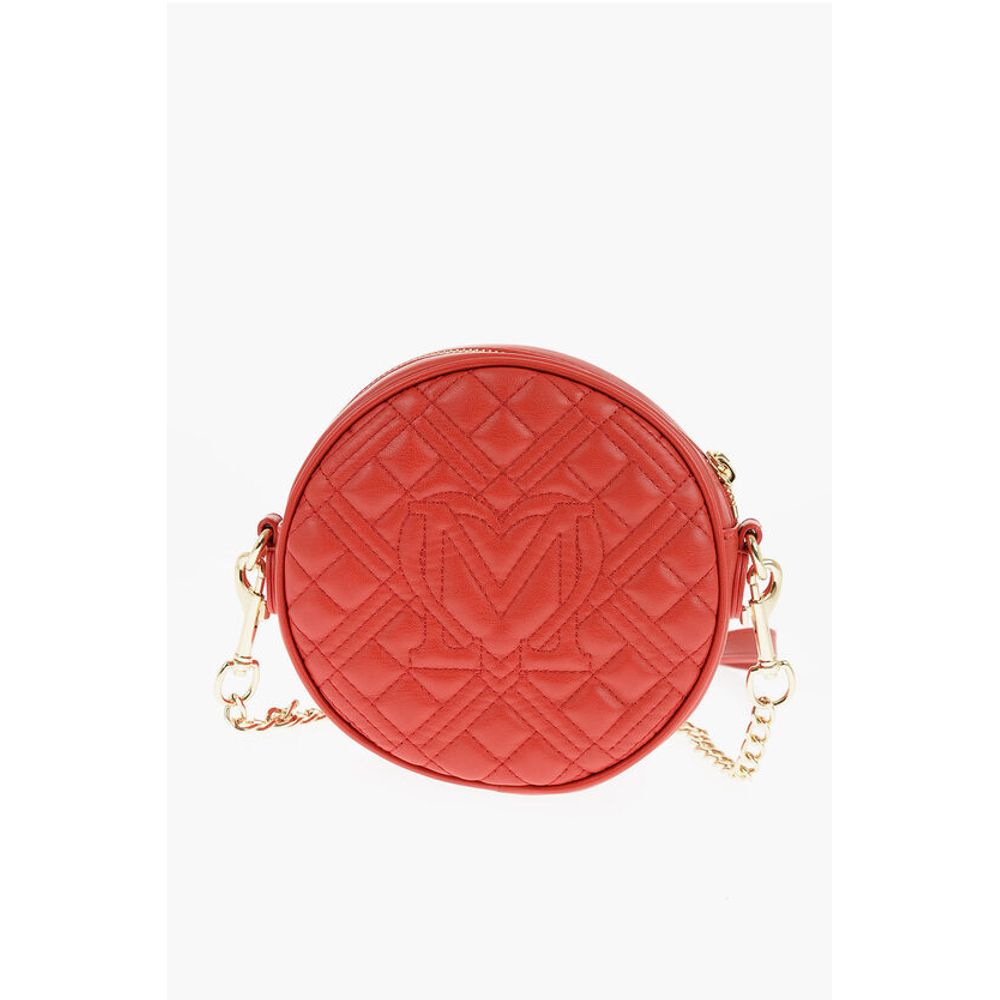 Moschino LOVE Round Crossbody Bag with Heart-Shaped Pocket