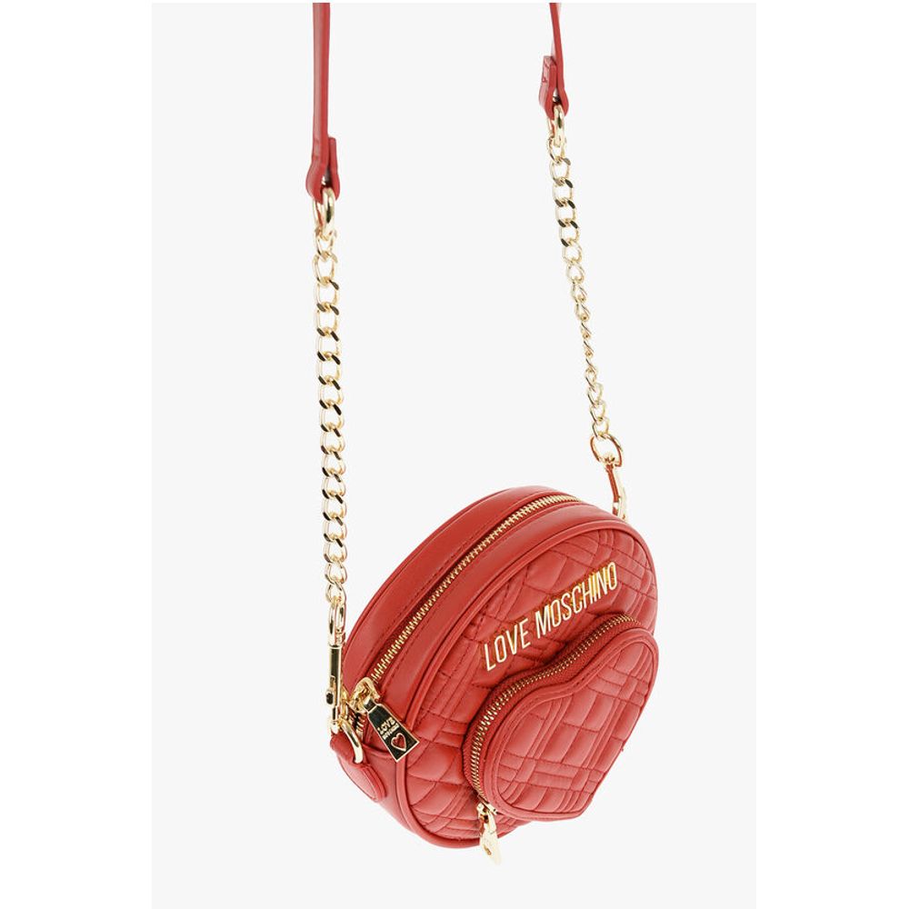 Moschino LOVE Round Crossbody Bag with Heart-Shaped Pocket