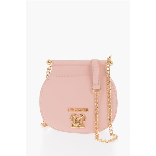 Moschino LOVE Faux Leather Crossbody Bag with Turn Lock Closure