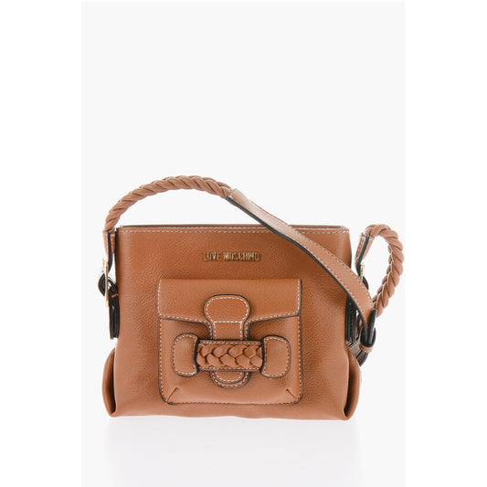 Moschino LOVE Faux Leather Crossbody Bag with Braided Details