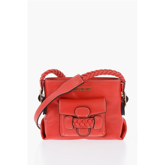 Moschino LOVE Faux Leather Crossbody Bag with Braided Details