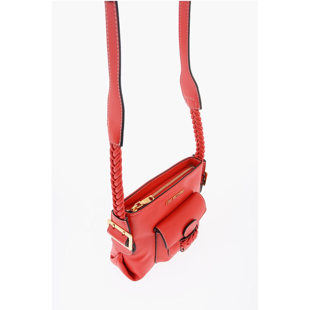 Moschino LOVE Faux Leather Crossbody Bag with Braided Details