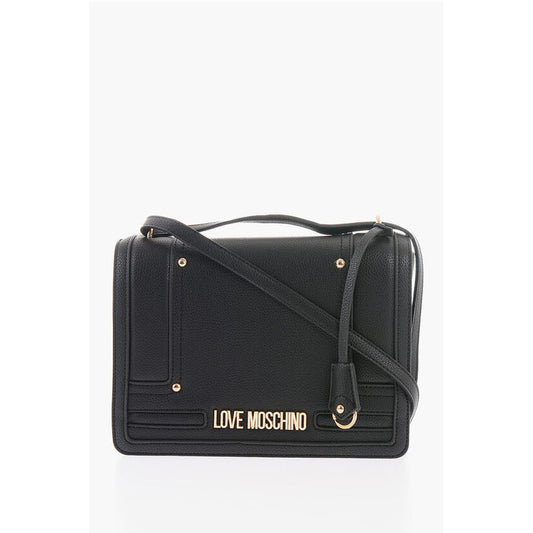 Moschino LOVE Faux Leather Crossbody Bag with Golden Logo