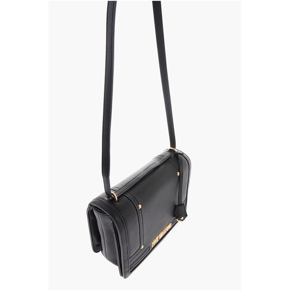 Moschino LOVE Faux Leather Crossbody Bag with Golden Logo