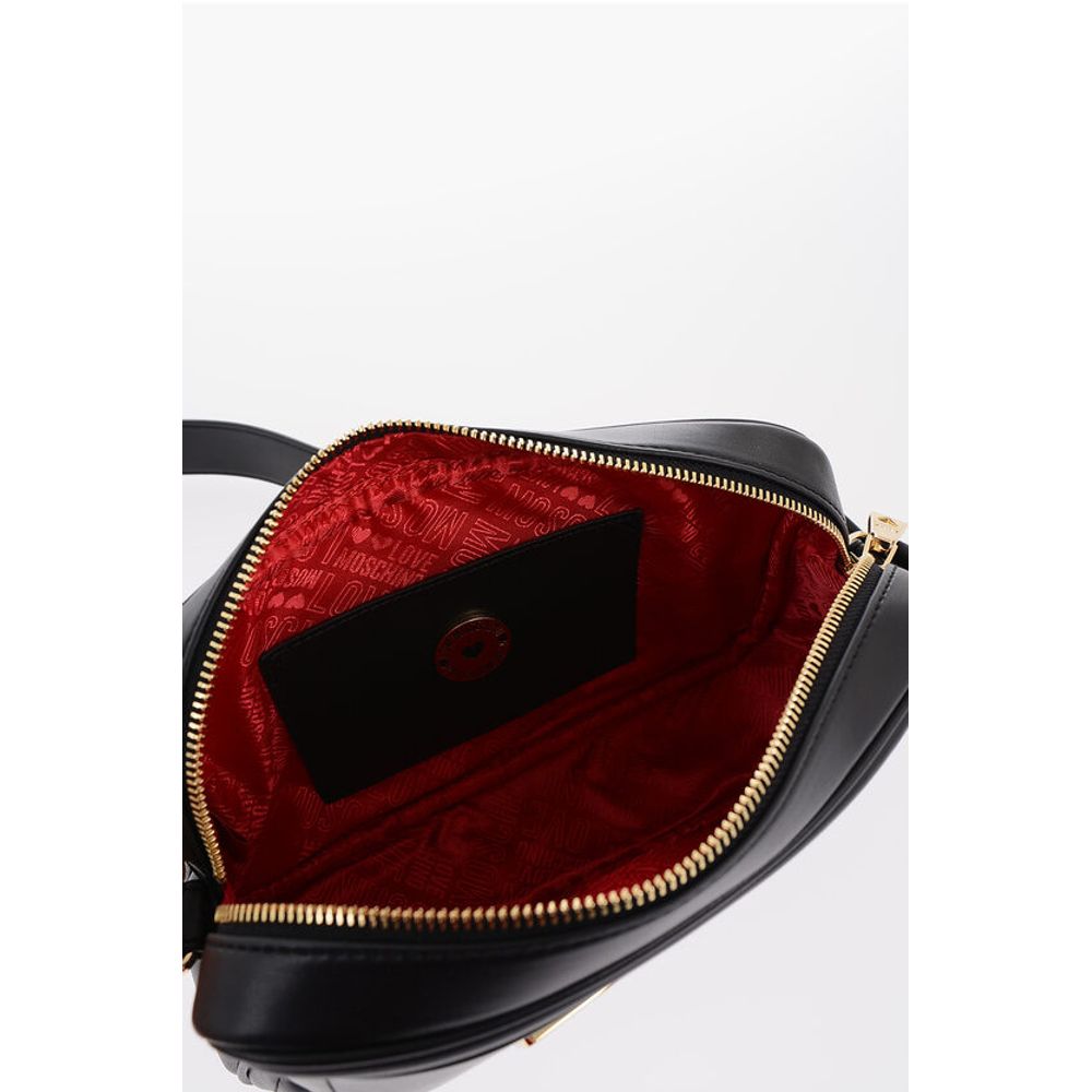 Moschino Quilted Faux Leather Camera Bag With Golden Logo