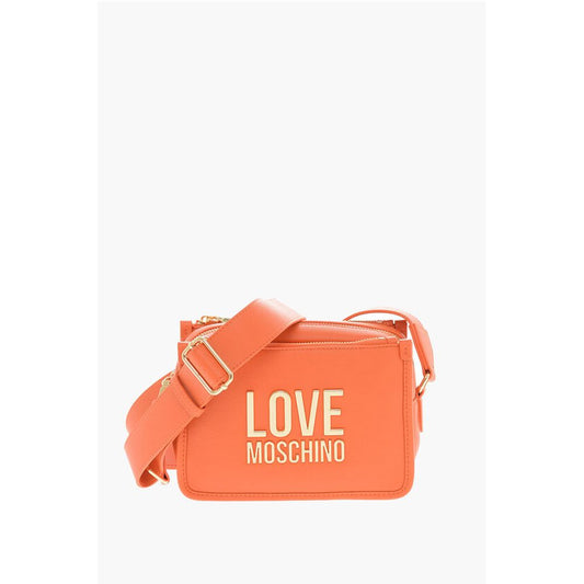 Moschino LOVE Faux Leather Camera Bag with Golden Logo Plaque
