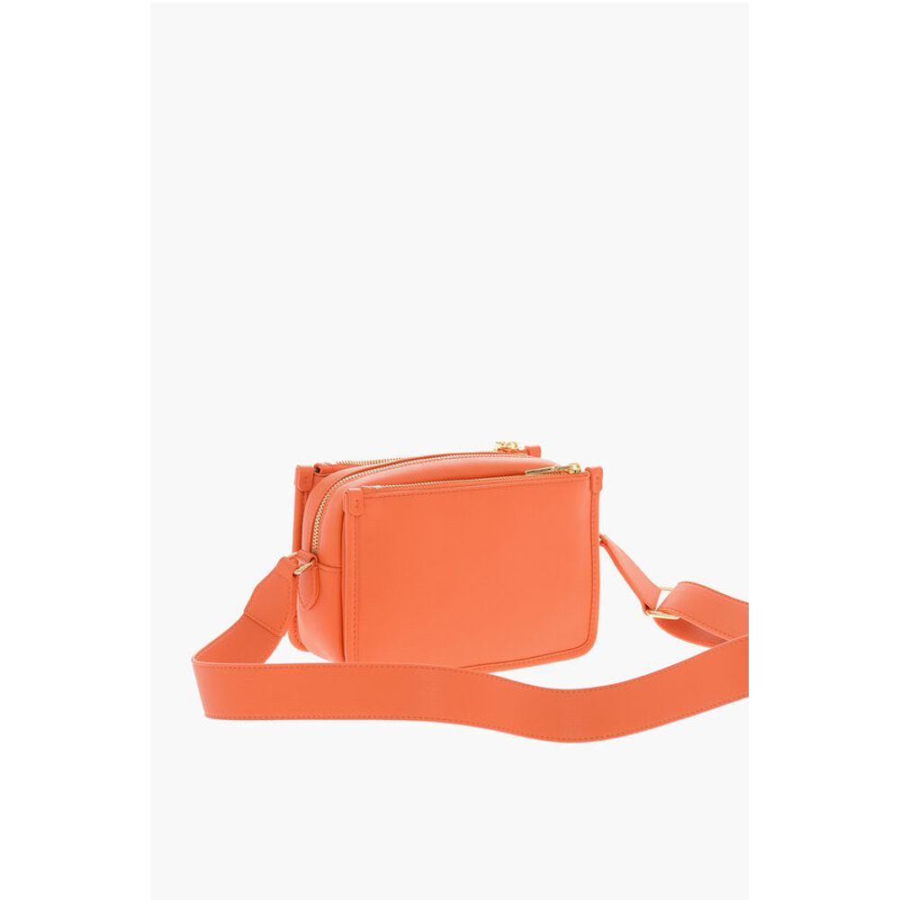 Moschino LOVE Faux Leather Camera Bag with Golden Logo Plaque