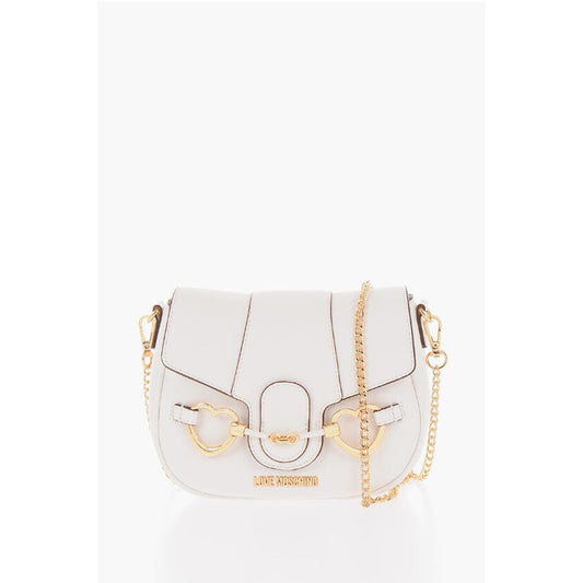 Moschino LOVE Faux Leather BIG HEARTBIT Crossbody Bag with Golden Cla