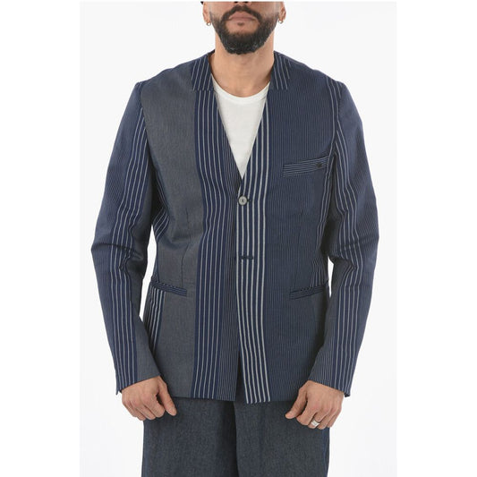 Ixos Striped Center Split V-Neck FALERIO 2-Buttons Blazer