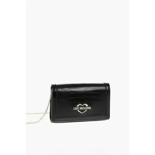 Moschino LOVE Crocodile Effect Faux Leather Crossbody Bag