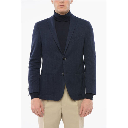 Nino Danieli Cotton Single Breasted Blazer With Patch Pockets