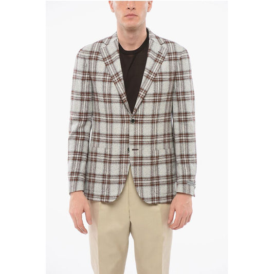 Nino Danieli Checkered Motif Single Breasted Blazer With Patch Pockets