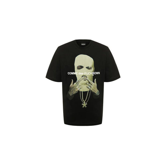 Comme Des Fuckdown Black Cotton Women T-Shirt