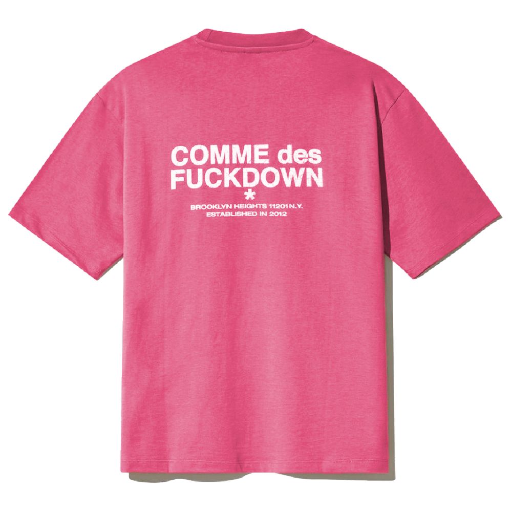 Comme Des Fuckdown Fuchsia Cotton T-Shirt