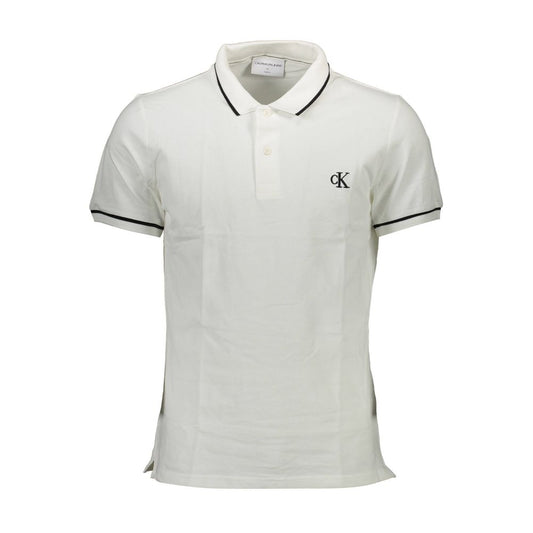 Calvin Klein Bela bombažna polo majica