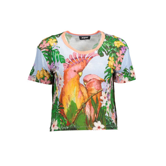 Desigual Blue Linen Tops & T-Shirt