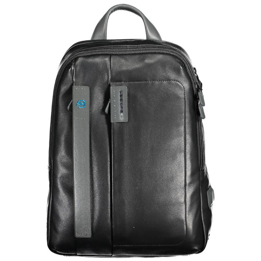 Piquadro Black Leather Backpack