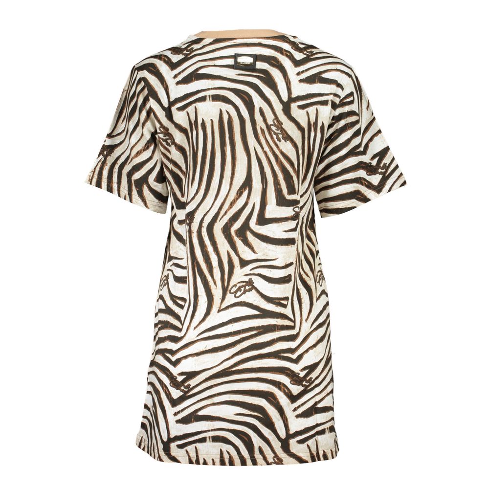 Cavalli Class Beige Cotton Dress