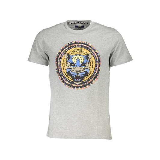 Cavalli Class Gray Cotton T-Shirt
