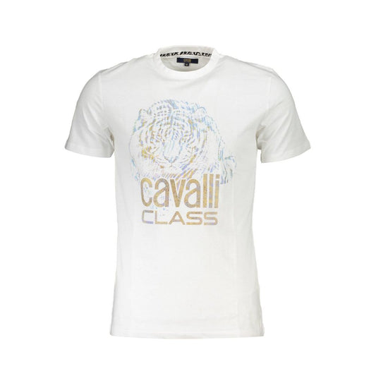Cavalli Class White Cotton T-Shirt