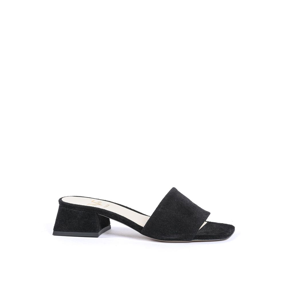 19V69 Italia Black Leather Sandal