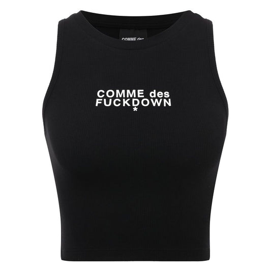 Comme Des Fuckdown Črna bombažna majica in majica