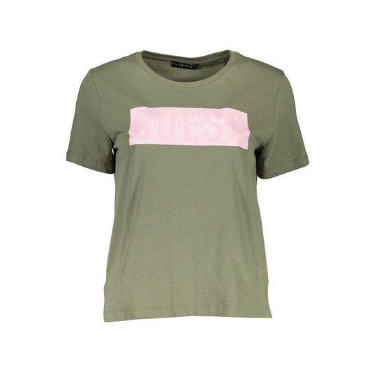 Guess Jeans Green Cotton Tops & T-Shirt