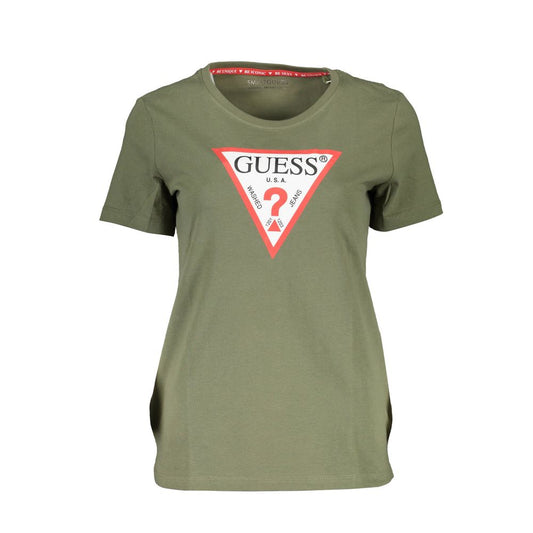 Guess Jeans Green Cotton Tops & T-Shirt