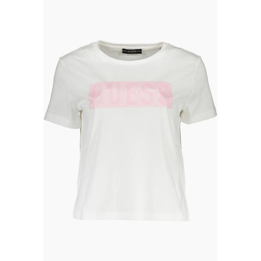 Guess Jeans White Cotton Tops & T-Shirt