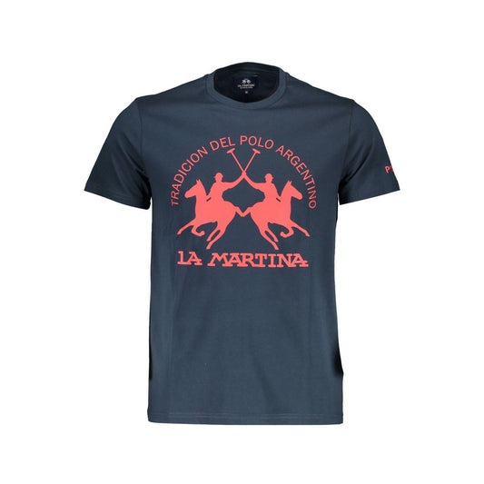 La Martina Blue Cotton T-Shirt