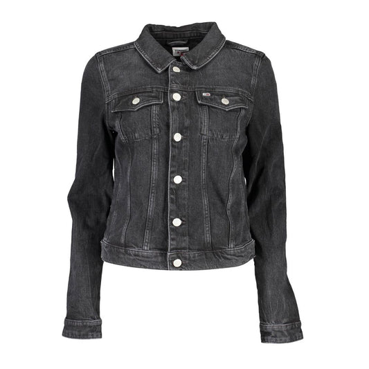 Tommy Hilfiger Black Cotton Jackets & Coat