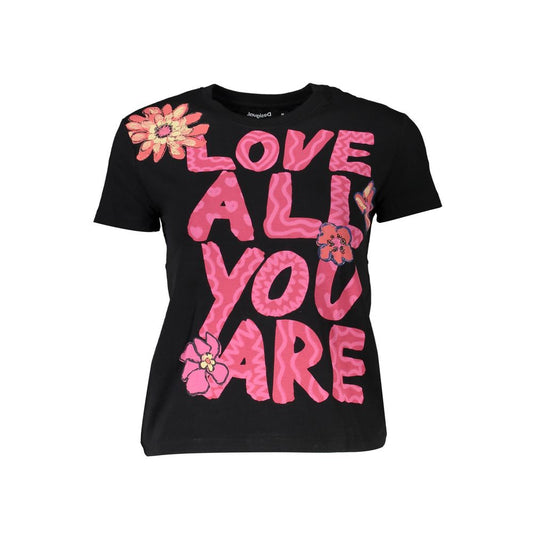 Desigual Black Cotton Tops & T-Shirt